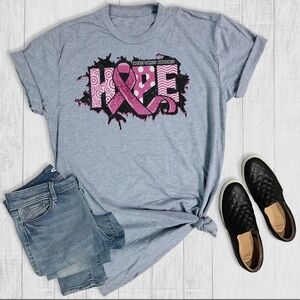 Women's Gray Faith Family Football Tee